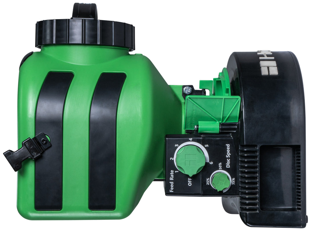 Hooyman 24V chest spreader with included lithium-ion battery and charger