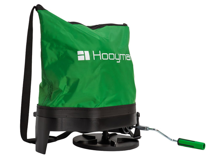 Hooyman 25 lb bag spreader hand crank and adjustable feed gate