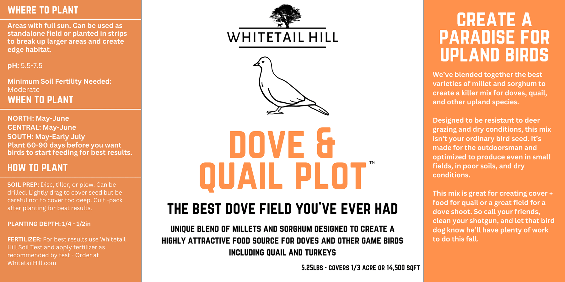 best seed to plant for quail Dove & Quail Plot 1.5 Acres (22.5 lb Bucket)