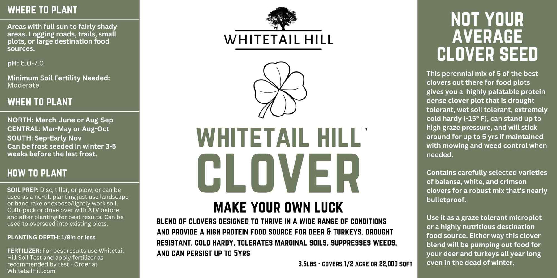 best time to plant white clover seed Whitetail Hill Clover