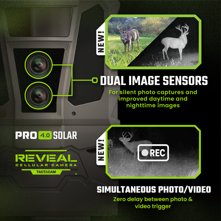 REVEAL Pro 4.0 Solar: dual image sensors and simultaneous photo/video