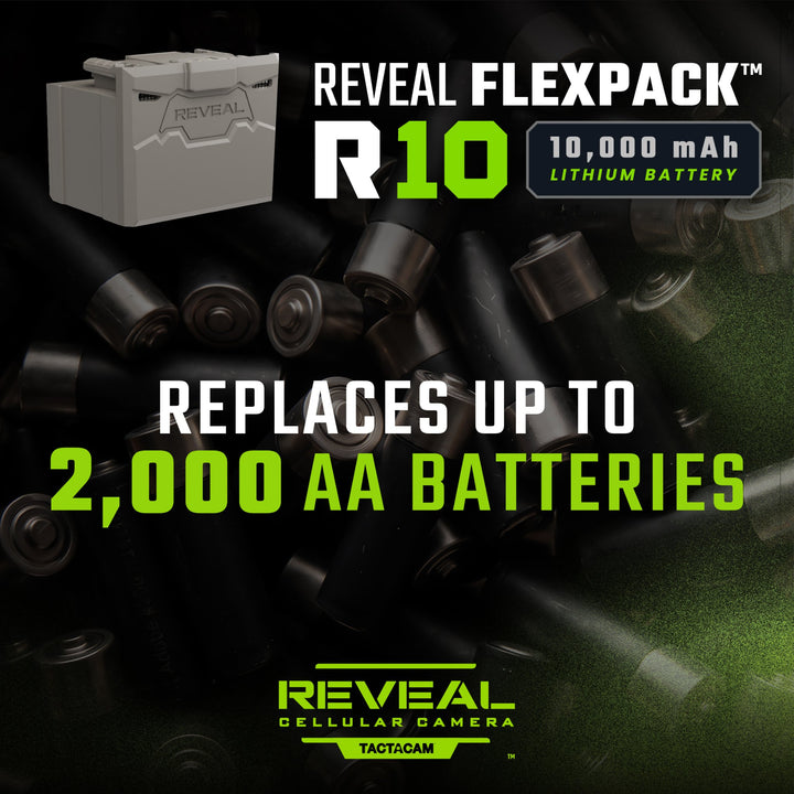 REVEAL FlexPack R10 replaces up to 2,000 AA batteries